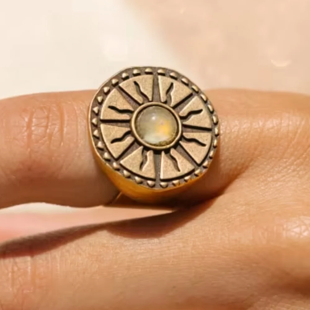 Alex and Ani Jade Sun Cocktail Ring